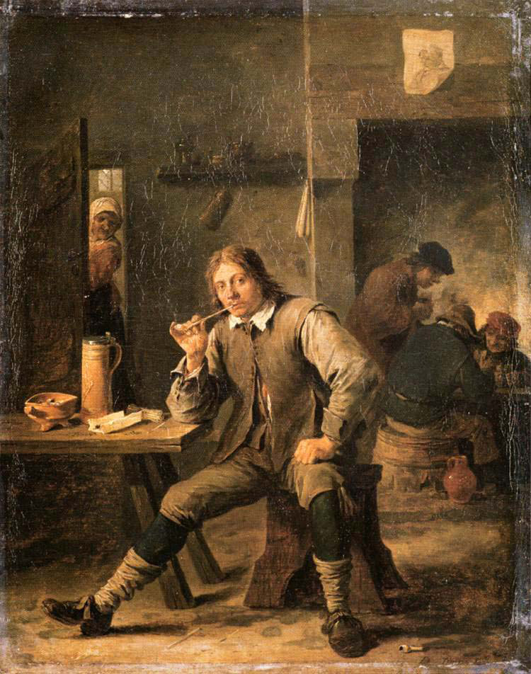 smoker leaning his elbow on a table